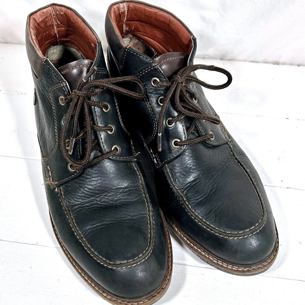 Johnston & Murphy Waterproof Black Leather Chukka Boots Men's 8.5 Casual Dress